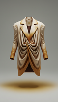 Divine Gold Draped Jacket With Sculptural Tailoring