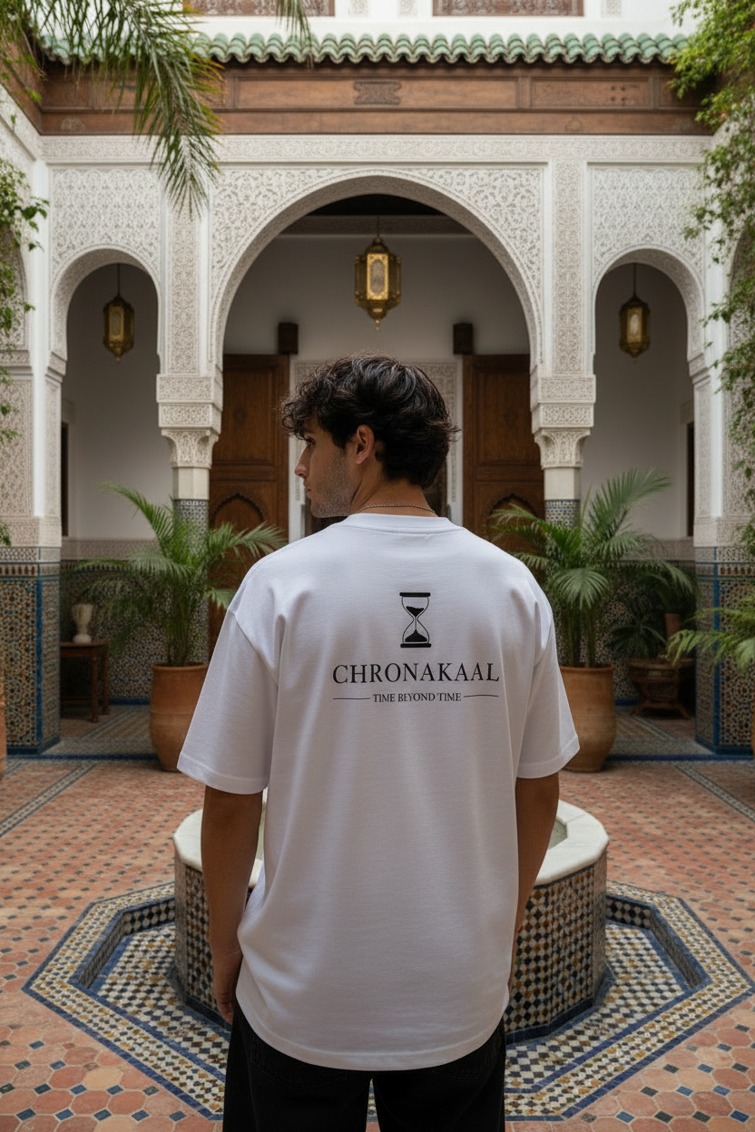 Chronakaal White Tee Morocco Riad