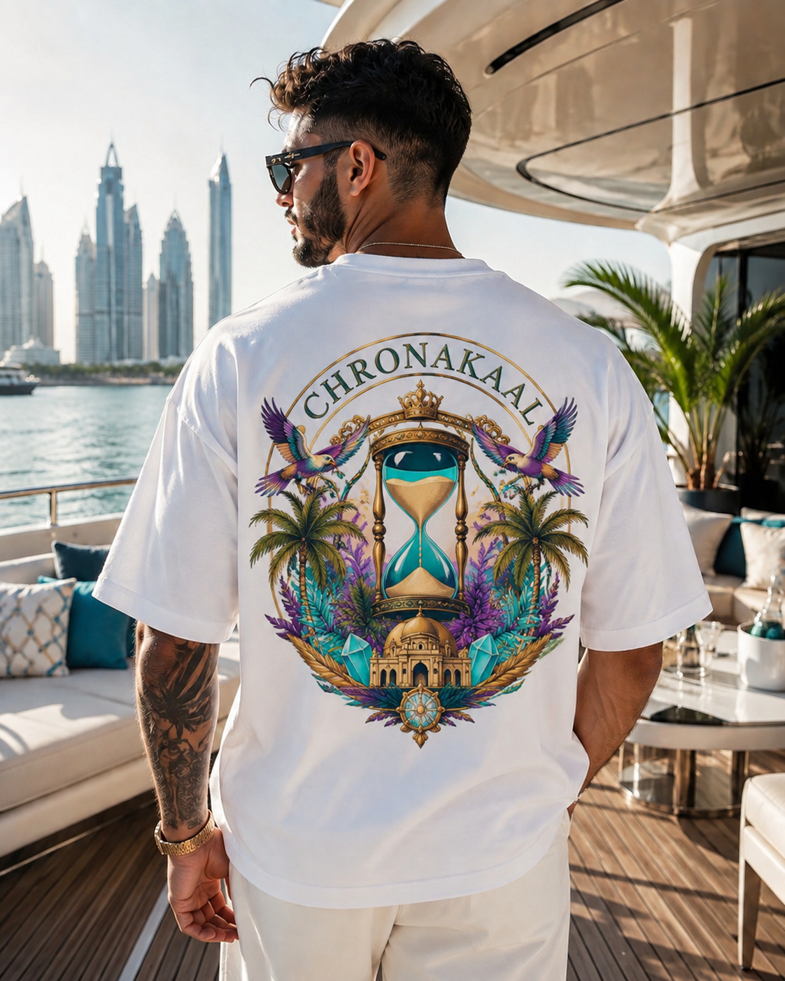 White Awakening Oversized Signature Hourglass T