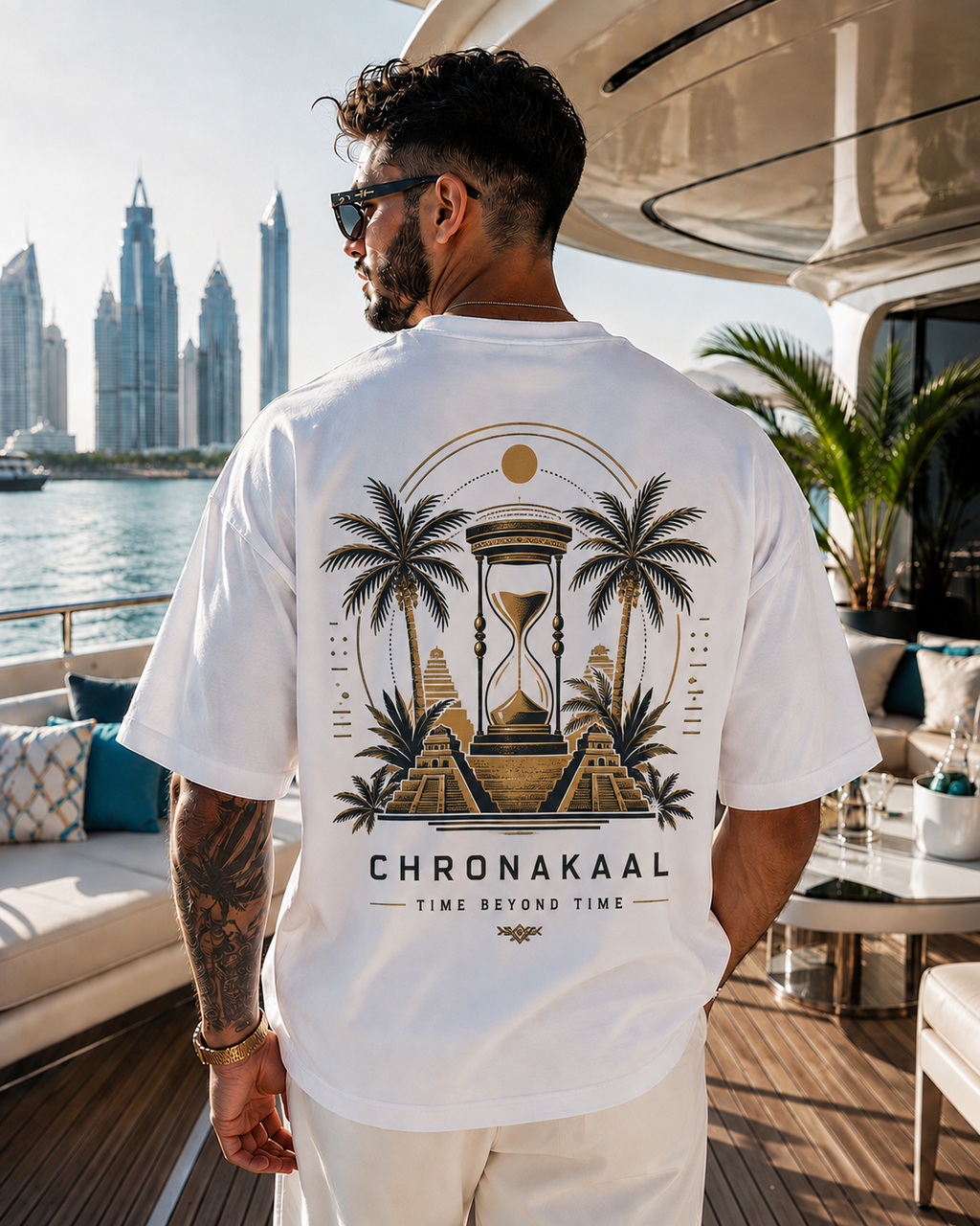 White Awakening Oversized Signature Hourglass T