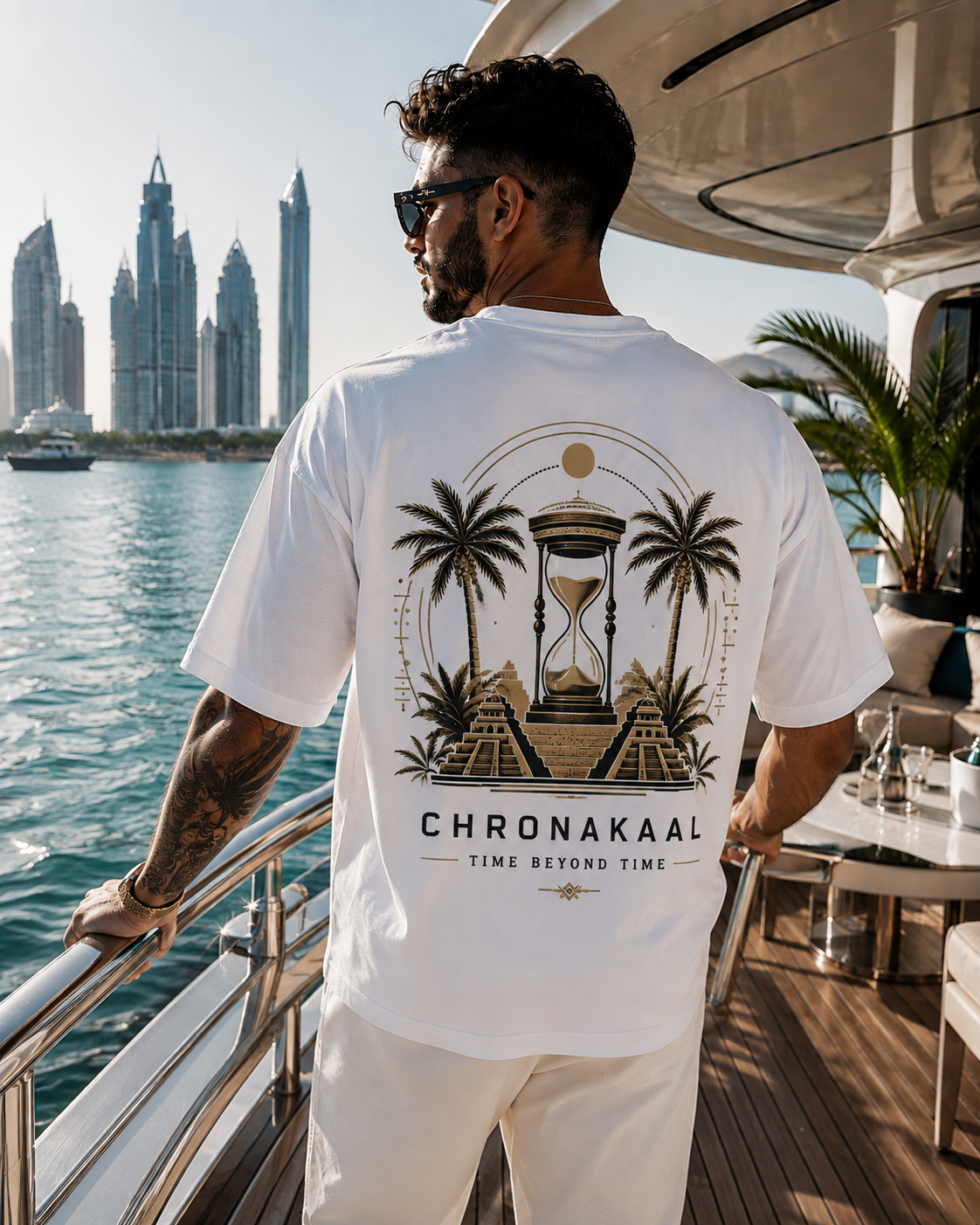 White Awakening Oversized Signature Hourglass T